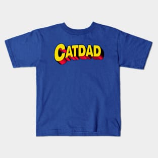 Cat Dad Super Hero Comic Text Kids T-Shirt